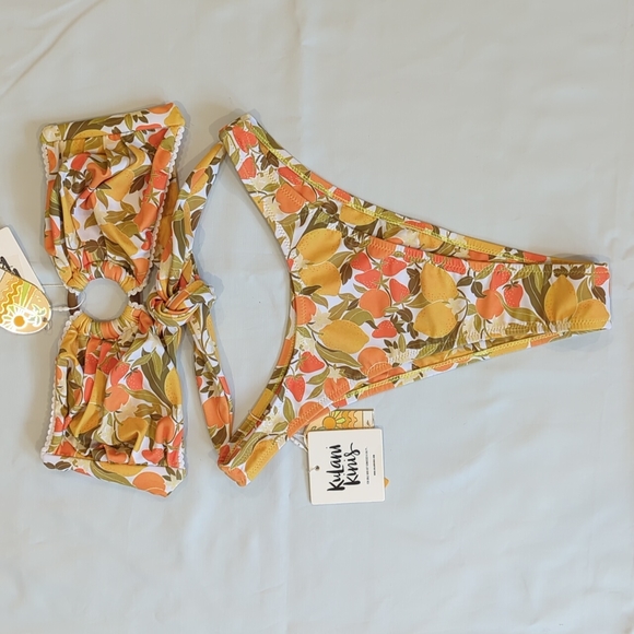 Kulani Kinis Swim Nwt Kulani Kinis Limoncello Strapless Bandeau Bikini Swimsuit M Poshmark